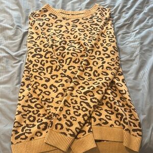 cheetah print sweater womens medium